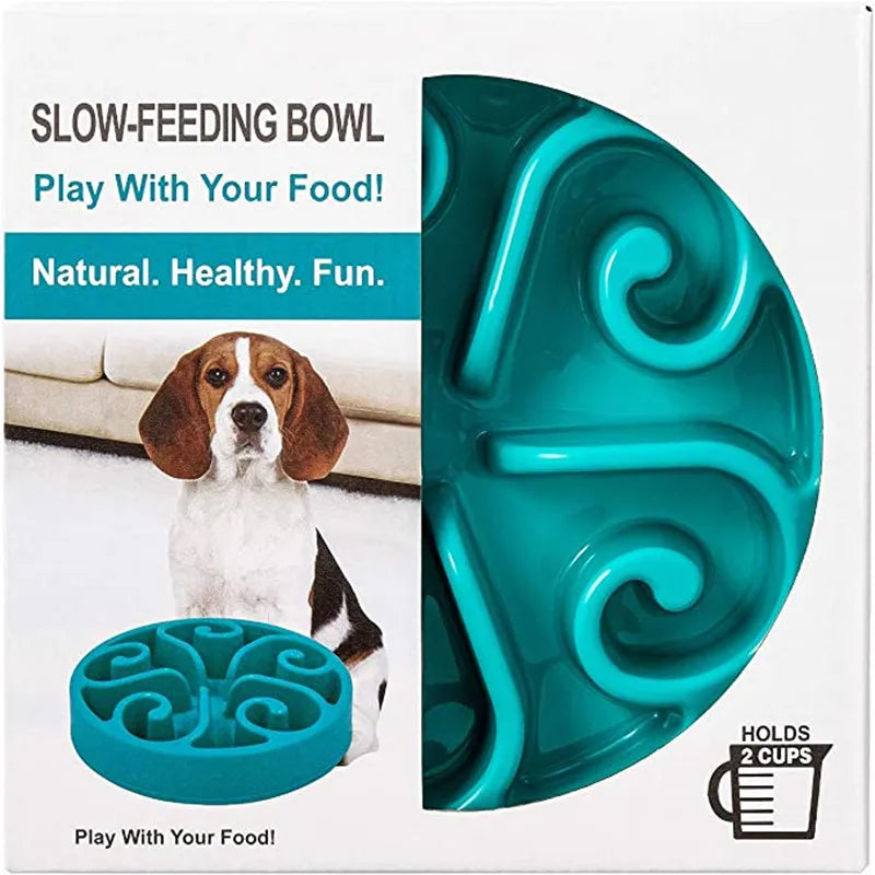 Pet Dog Slow Feeder Bowl Fun Non Slip